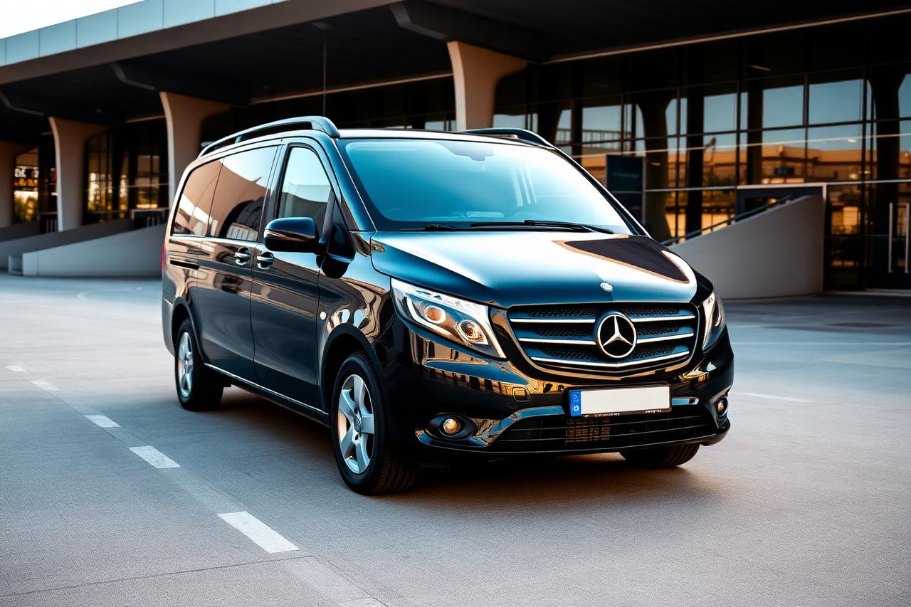 Premium Mercedes minivan used for Barcelona airport transfers