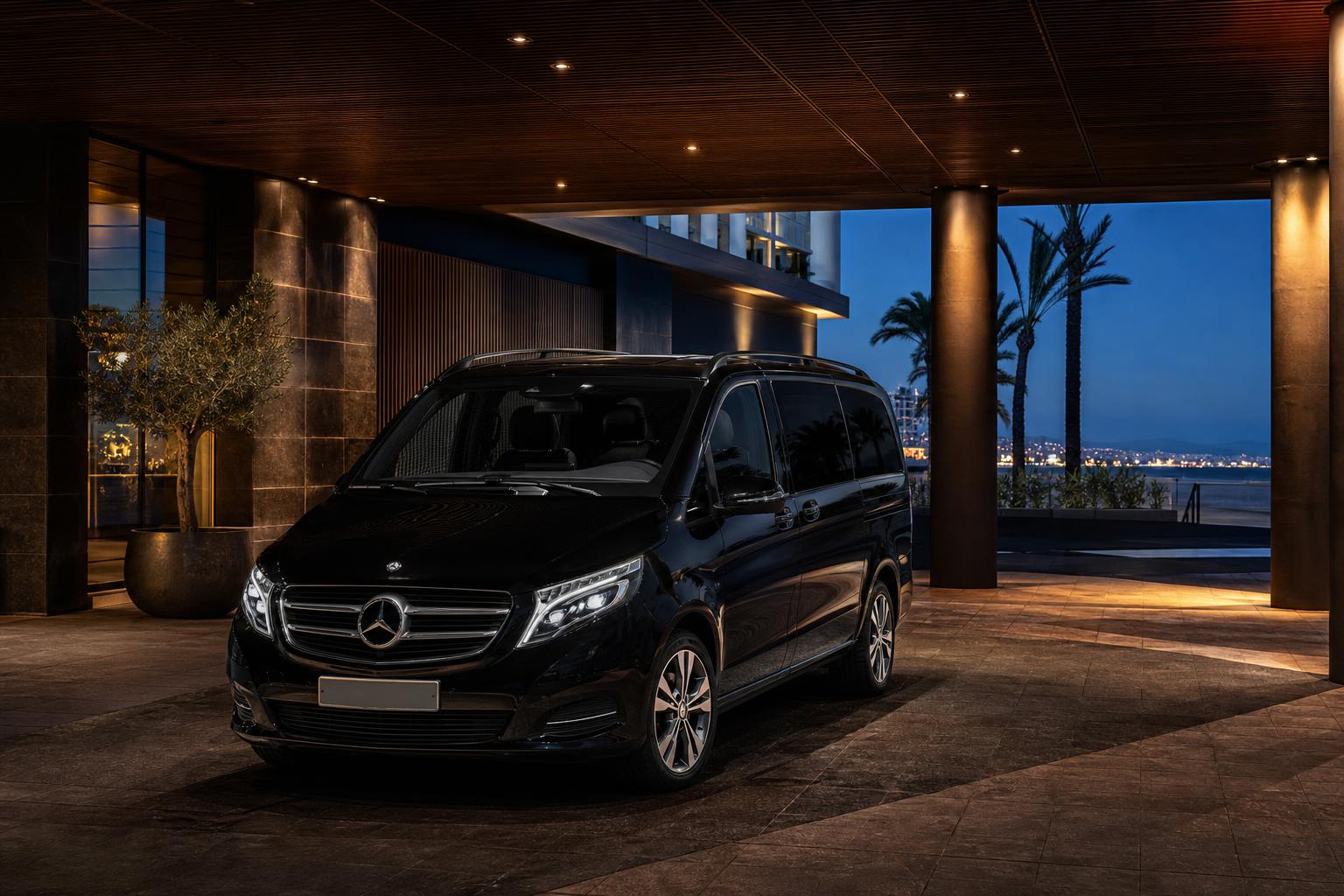 Premium Mercedes minivan used for Barcelona airport transfers